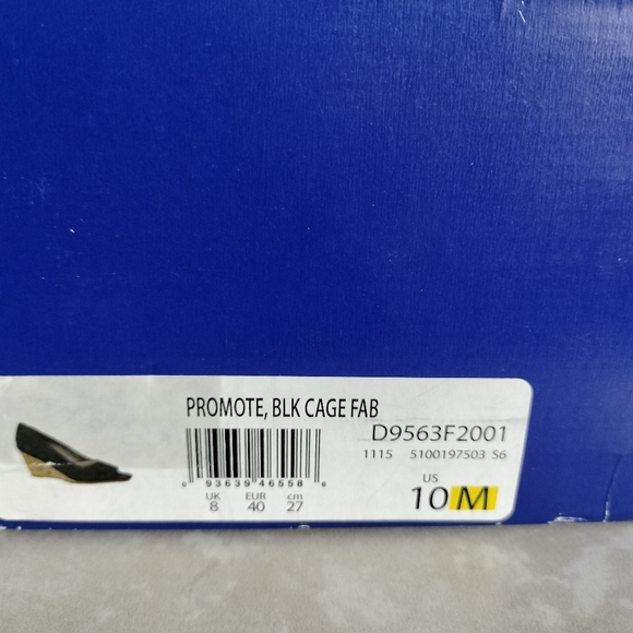 Life Stride Memory Foam Black Mini Polka Dot Wedge w/ Cork Heels S 10M - Picture 9 of 10